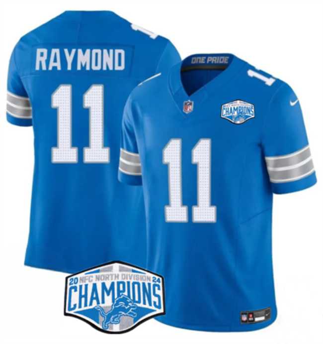 Men%27s Detroit Lions #11 Kalif Raymond Blue 2024 NFC North Champions F.U.S.E. Vapor Limited Stitched Jersey->detroit lions->NFL Jersey